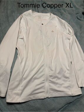 Tommie Copper Women's White Zip-Front Performance Jacket